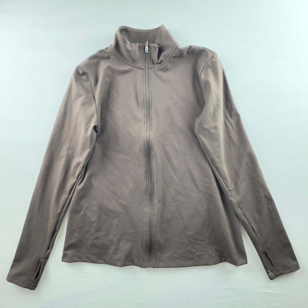 H&M Mama Maternite Zip-Through Sports Jacket Dark Beige Size M